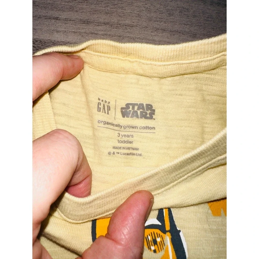 T2 Gap Yoda C-3P0 R2D2 Toddler‎ Shirt Top Yellow 3T